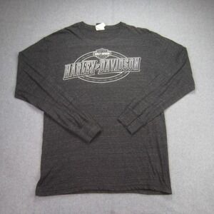 Harley Davidson Shirt Mens L Gray Maverick Dallas TX Motorcycle Biker